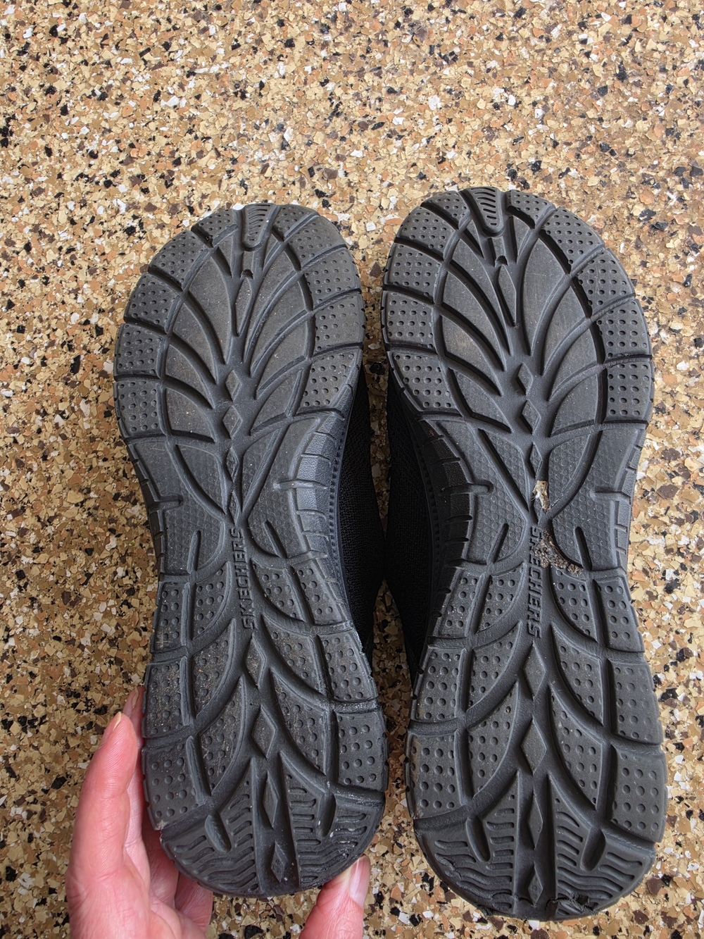 Skechers Women's Black Knit Faux Lace-Up Slip-On Sneakers - Picture 3 of 4